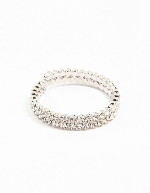 Rhodium Diamante Bracelet