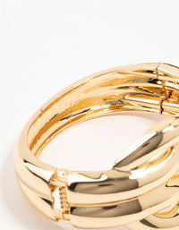 Gold Bold Knotted Cuff Bracelet - link has visual effect only