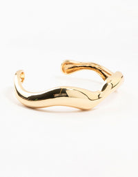 Gold Plated Organic Wave Wrist Cuff - link has visual effect only