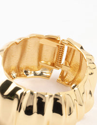 Gold Plated Chunky Ripple Wrist Cuff - link has visual effect only