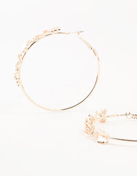 Rose Gold Mini Butterfly Hoop Earrings - link has visual effect only