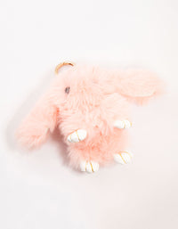 Pink Small Bunny Fabric Key Chain - link has visual effect only