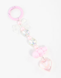 Pink Plastic Cloud Bow Keychain - link has visual effect only