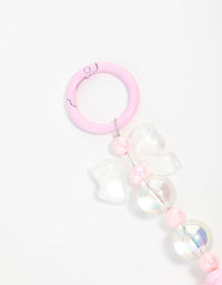 Pink Plastic Cloud Bow Keychain - link has visual effect only