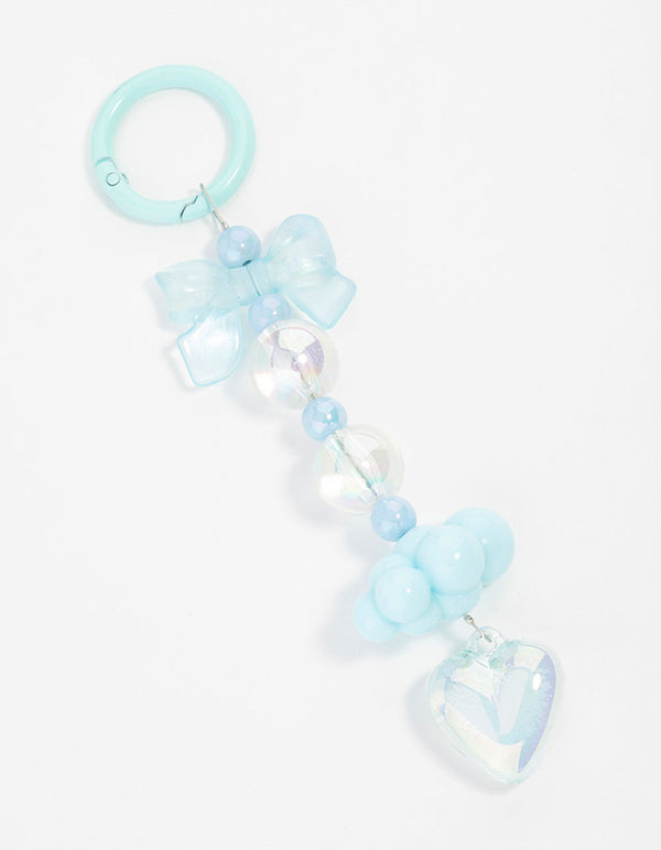 Blue Plastic Cloud Bow Keychain