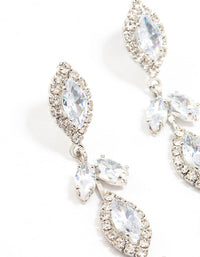 Rhodium Marquise Cubic Zirconia Leaf Drop Earrings - link has visual effect only