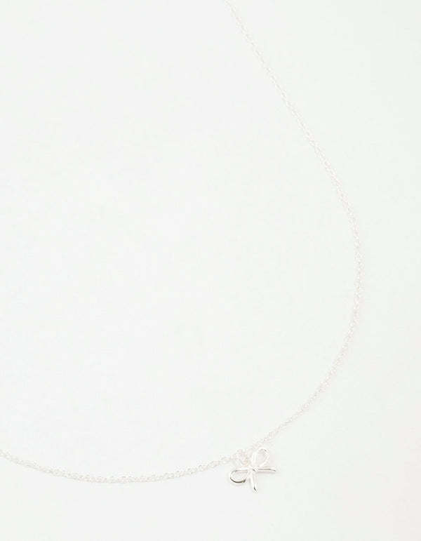 Sterling Silver Bow Necklace