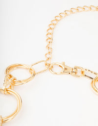 Large Gold Mixed Circle Link Belt - link has visual effect only