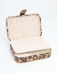 Leopard Print PU Leather Rectangle Jewellery Case - link has visual effect only