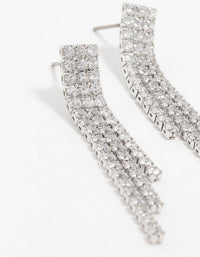 Silver Cubic Zirconia Chandelier Earrings - link has visual effect only