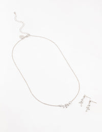 Silver Olive Branch Necklace & Earrings Set - link has visual effect only