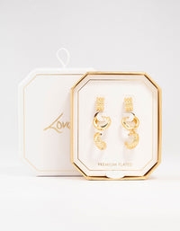 Gold Plated Textured Hoop Earrings Pack - link has visual effect only