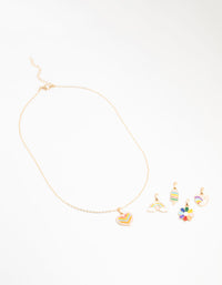 Kids Gold Rainbow Heart Charm Necklace - link has visual effect only