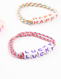 Kids Multicoloured Cord Beaded Bracelet Pack - link has visual effect only