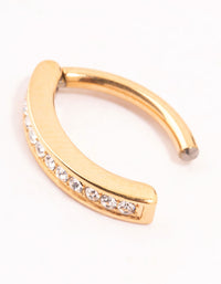 Gold Plated Titanium Curved Belly Ring - link has visual effect only