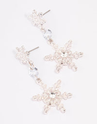 Silver Diamante Snowflake Drop Earrings - link has visual effect only