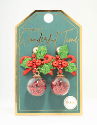 Red Holly Shaker Gold Earrings - link has visual effect only