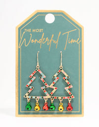 Multicoloured Diamante Tree & Bells Drop Earrings - link has visual effect only