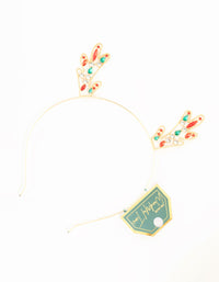 Multicoloured Diamante Reindeer Headband - link has visual effect only