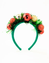 Red, Green & Gold Bauble Tinsel Headband - link has visual effect only