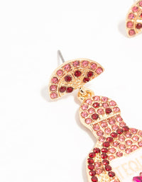 Pink Diamante Tequila Bottle Drop Earrings - link has visual effect only