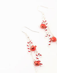 Candy Cane Rhodium Drop Earrings - link has visual effect only