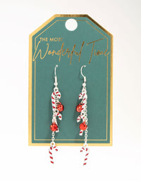 Candy Cane Rhodium Drop Earrings - link has visual effect only