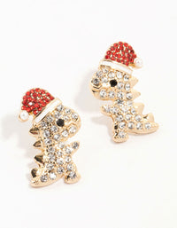 Mini Dinosaurs Gold Stud Earrings - link has visual effect only