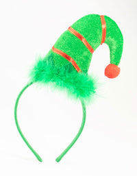 Green Fabric Elf Hat Headband - link has visual effect only