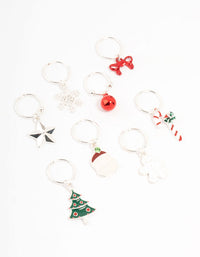 Silver Mixed Festive Hair Charms 8-Pack - link has visual effect only