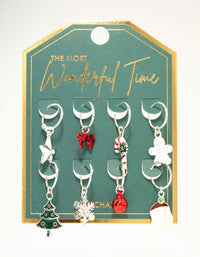 Silver Mixed Festive Hair Charms 8-Pack - link has visual effect only