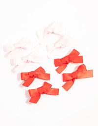 Mini Red & Pink Bow Clips 8-Pack - link has visual effect only