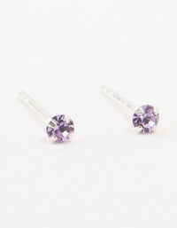 Purple Czech Bohemia Crystal Sterling Silver Stud Earrings - link has visual effect only