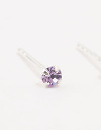 Purple Czech Bohemia Crystal Sterling Silver Stud Earrings - link has visual effect only