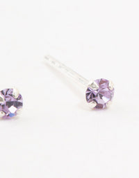 Purple Czech Bohemia Crystal Sterling Silver Stud Earrings - link has visual effect only