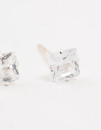 Cubic Zirconia Sterling Silver Stud Earrings - link has visual effect only