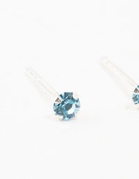 Baby Blue Czech Bohemia Crystal Sterling Silver Stud Earrings - link has visual effect only