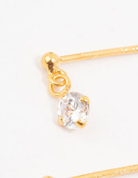 Gold Plated Sterling Silver Cubic Zirconia Drop Earrings - link has visual effect only