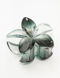 Black Plastic Frangipani Flower Claw Clip - link has visual effect only