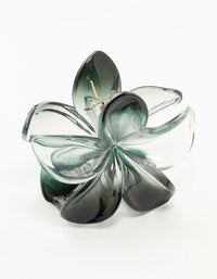 Black Plastic Frangipani Flower Claw Clip - link has visual effect only