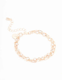 Gold Layered Link Toggle Bracelet - link has visual effect only