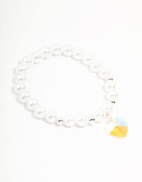 Beaded Pearl Heart Charm Bracelet - link has visual effect only