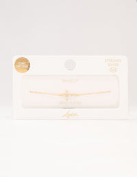 Gold Plated Sterling Silver Marquise Cross Bracelet - link has visual effect only