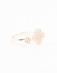 Rose Gold Open Clover Ring - link has visual effect only