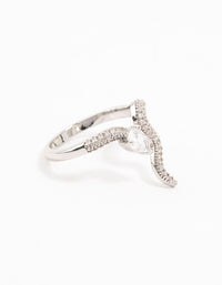 Silver Pave Cubic Zirconia Snake Ring - link has visual effect only