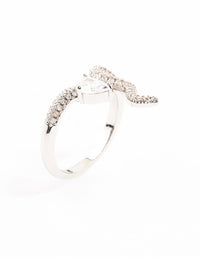 Silver Pave Cubic Zirconia Snake Ring - link has visual effect only