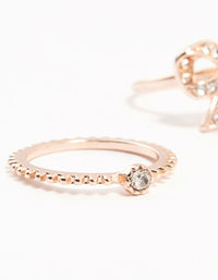 Rose Gold Precious Bow Rings 3-Pack - link has visual effect only