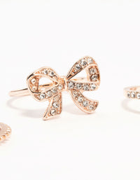 Rose Gold Precious Bow Rings 3-Pack - link has visual effect only