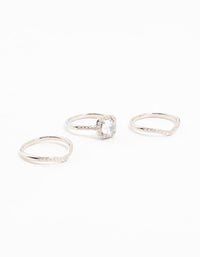 Silver Pointed & Halo Ring Pack - link has visual effect only