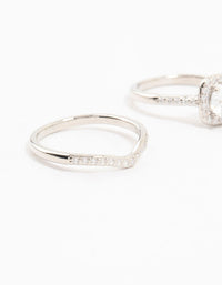 Silver Pointed & Halo Ring Pack - link has visual effect only